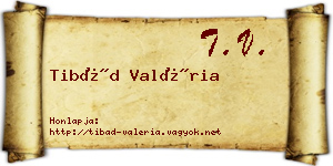 Tibád Valéria névjegykártya